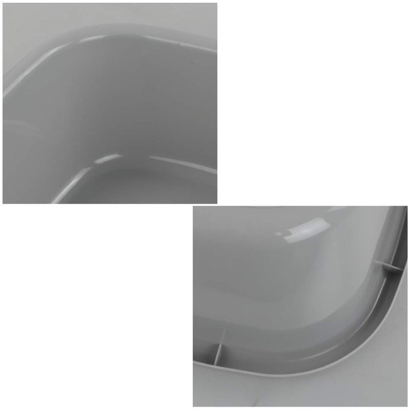 Lesbin 4-Pack 12 Quart Plastic Square Wash Basin, Wash Pan, Gray - Image 4